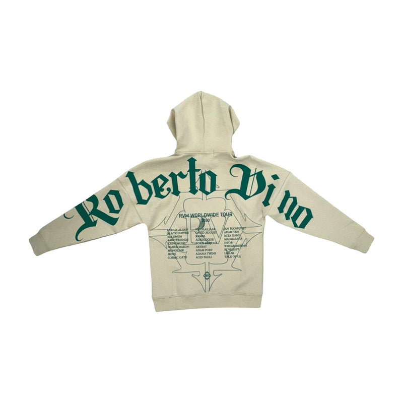 Roberto Vino Milano Mens World Tour Hoodie RVHO124 Beige