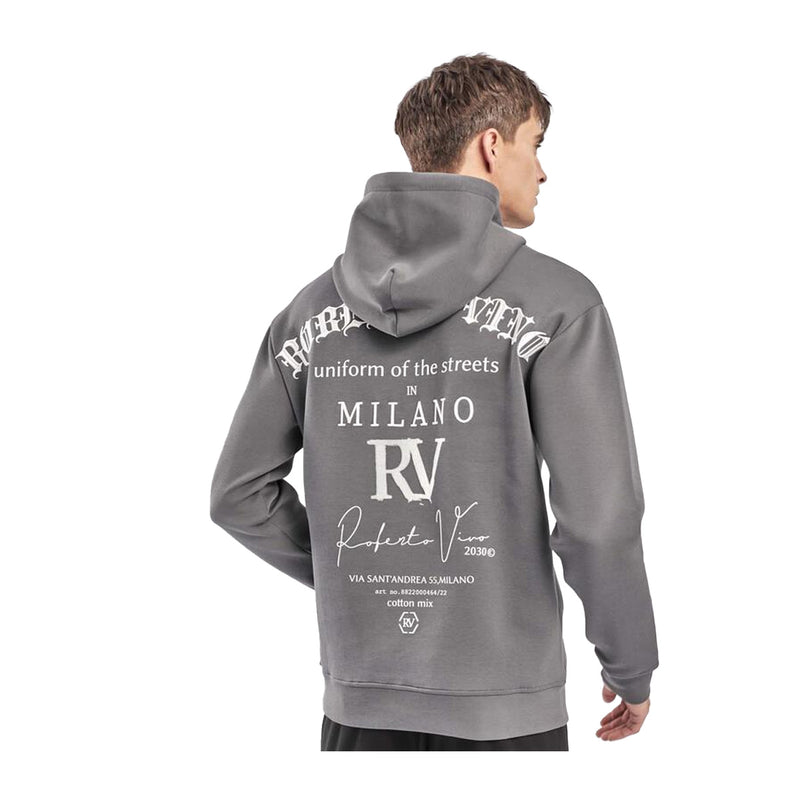 Roberto Vino Milano Mens  Hoodie RVHO2-23 D.Grey