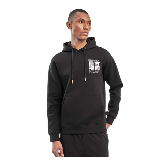 Roberto Vino Milano Mens Hoodie RVHO9-23 Black/White