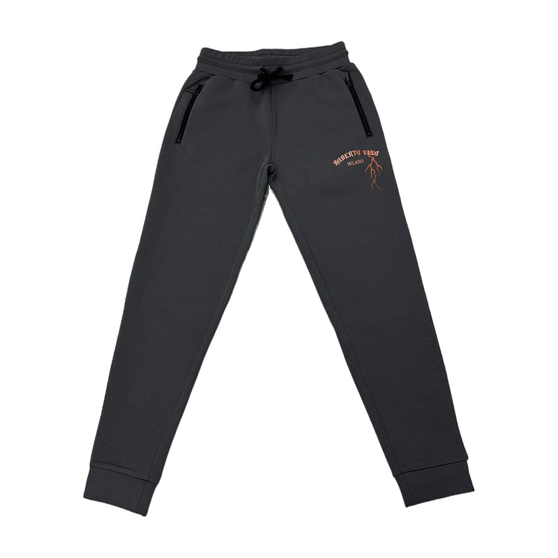 Roberto Vino Milano Mens Thunder Joggers RVPA1-23 D.Grey/Apricot