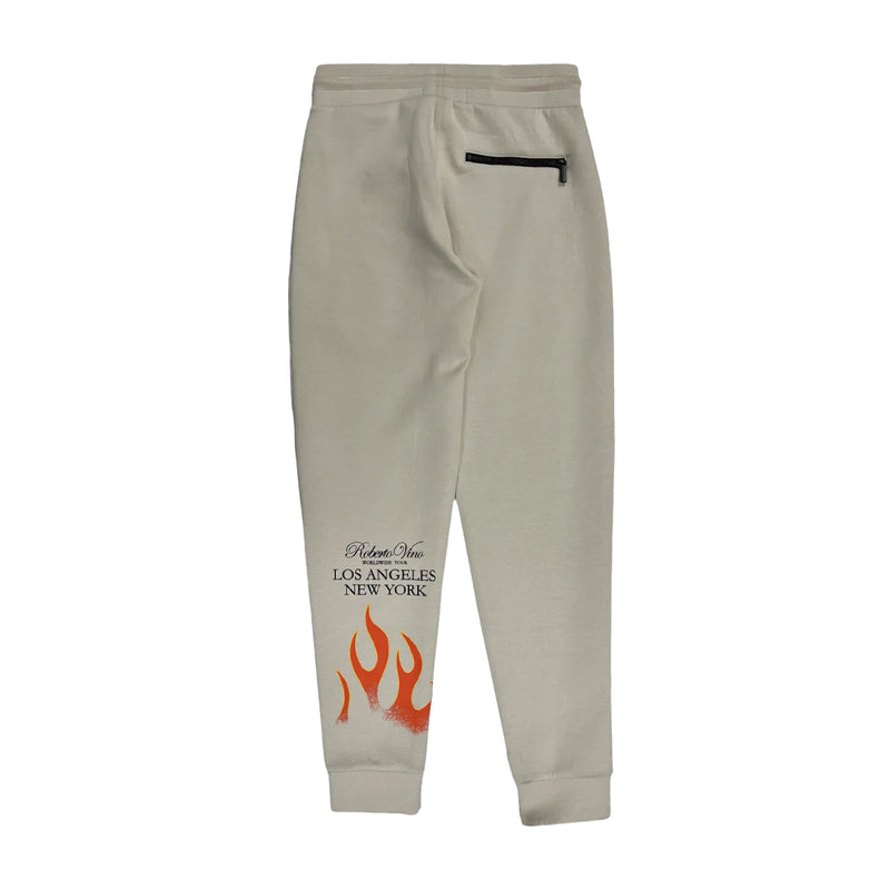 Roberto Vino Milano Mens Flame Joggers RVPANT1FR Beige