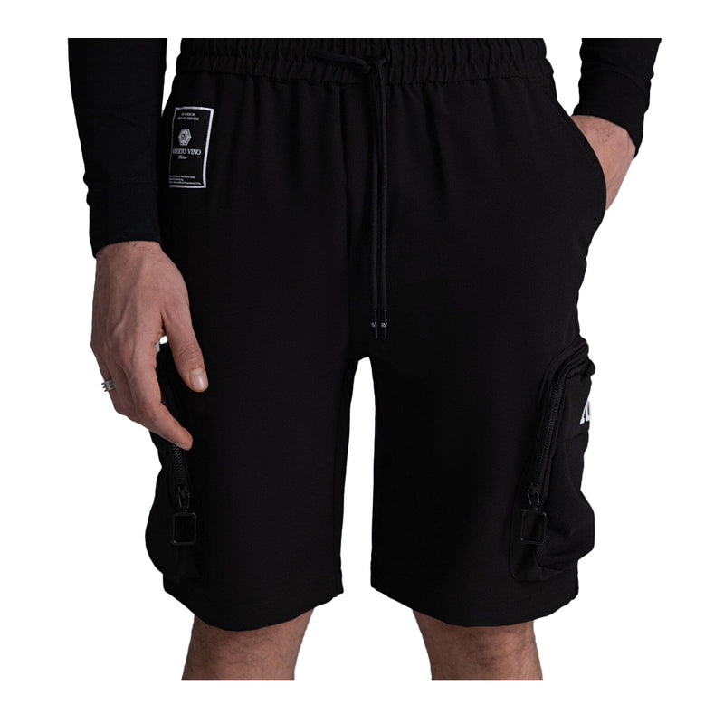 Roberto Vino Milano Mens  Cargo Shorts RVSGUS03 Black