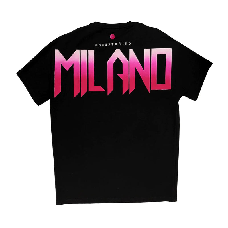 Roberto Vino Milano Mens Crew Neck T-Shirt RVT28 Black