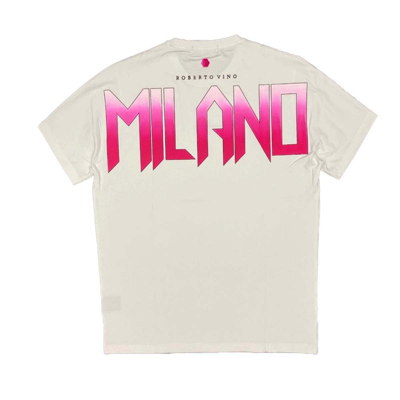 Roberto Vino Milano Mens Crew Neck T-Shirt RVT28 White