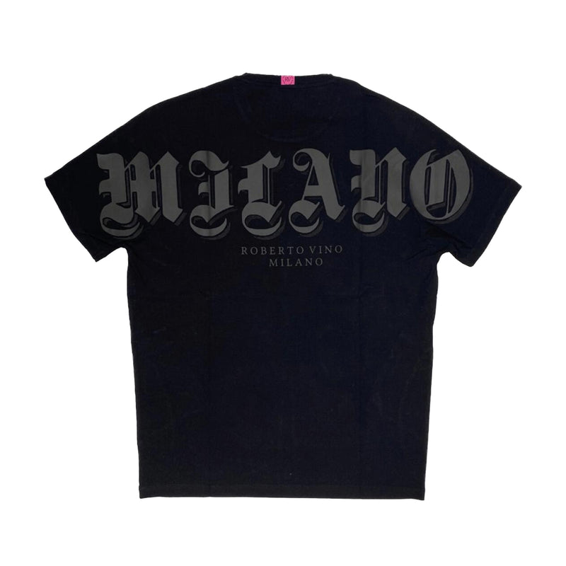 Roberto Vino Milano Mens Crew Neck T-Shirt RVT4 Black