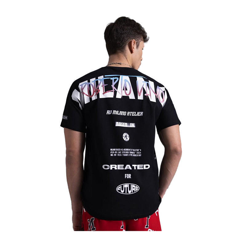 Roberto Vino Milano Mens Future Crew Neck T-Shirt RVTUS03 Black