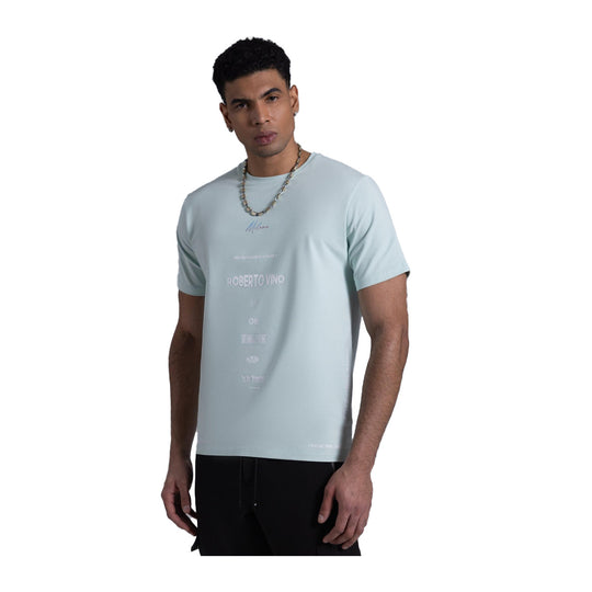 Roberto Vino Milano Mens Big Logo Crew Neck T-Shirt RVTUS04 Sage