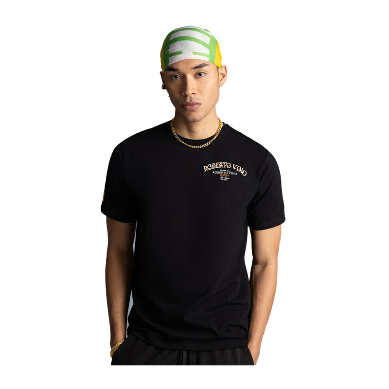 Roberto Vino Milano Mens Porta Vino Crew Neck T-Shirt RVTUS21 Black