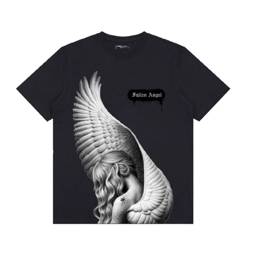 Roku Studio Mens Fallen Angel Stones Crew Neck T-Shirt RK1481531 Black
