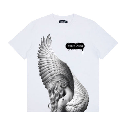 Roku Studio Mens Fallen Angel Stones Crew Neck T-Shirt RK1481531 White