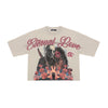 Roku Studio Mens Eternal Love Cropped Crew Neck T-Shirt RK1481657-TAU Taupe