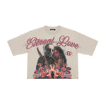 Roku Studio Mens Eternal Love Cropped Crew Neck T-Shirt RK1481657-TAU Taupe