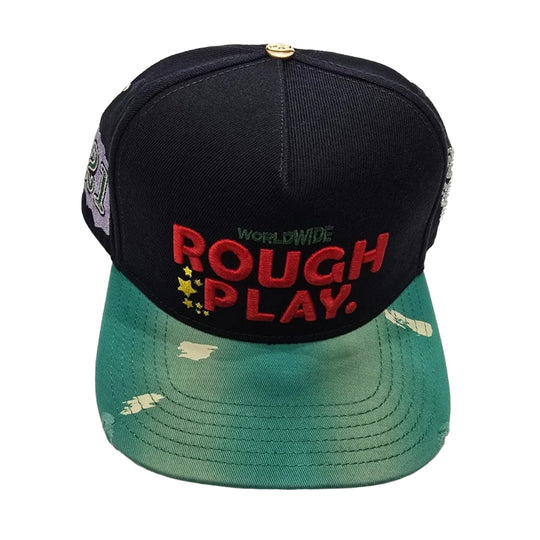 Rough Play Mens Vintage Snapback Hat Blue/Green