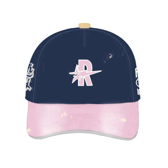 Rough Play Mens Vintage Snapback Hat Navy/Pink