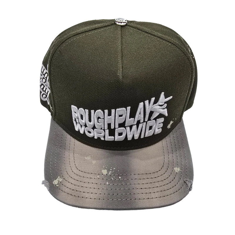 Rough Play Mens WorldWide Snapback Hat Green