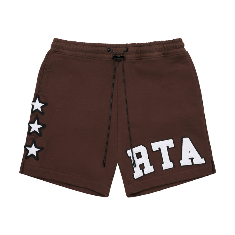 RTA Mens Clyde Shorts ME00K628-B1196BRCLG Brown Collegiate