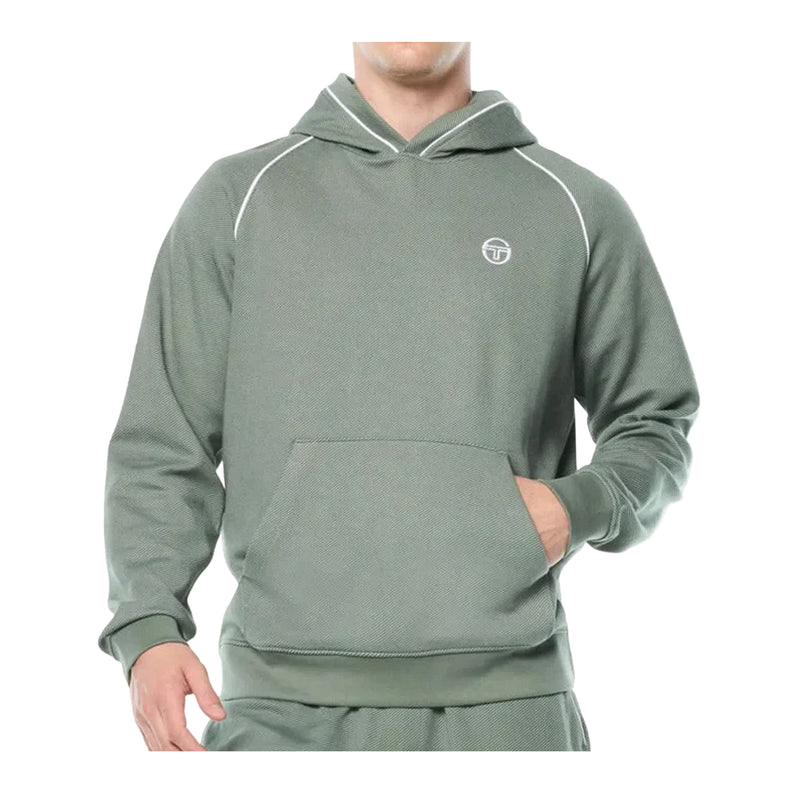 Sergio Tacchini Mens Agiato Pullover Hoodie STF26M51695-1005-LRLWR Laurel Wreath