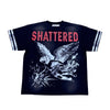 Shattered Hearts Mens Studed Angel Crew Neck T-Shirt Black/Red