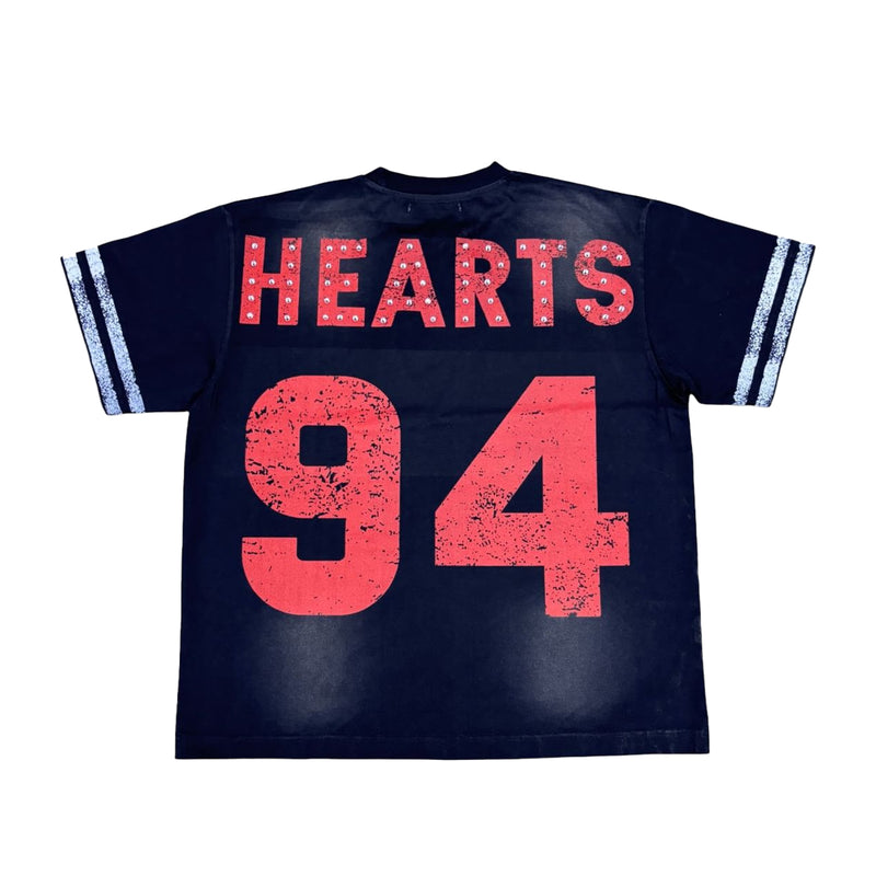 Shattered Hearts Mens Studed Angel Crew Neck T-Shirt Black/Red