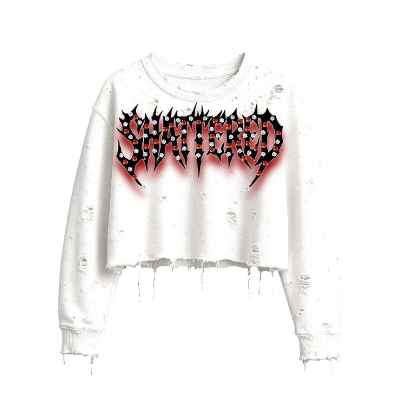 Shattered Hearts Mens Logo Sweater White/Red/Black