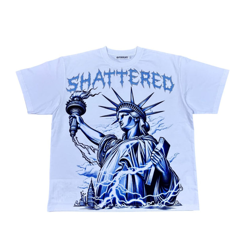 Shattered Hearts Mens MS Liberty Crew Neck T-Shirt White