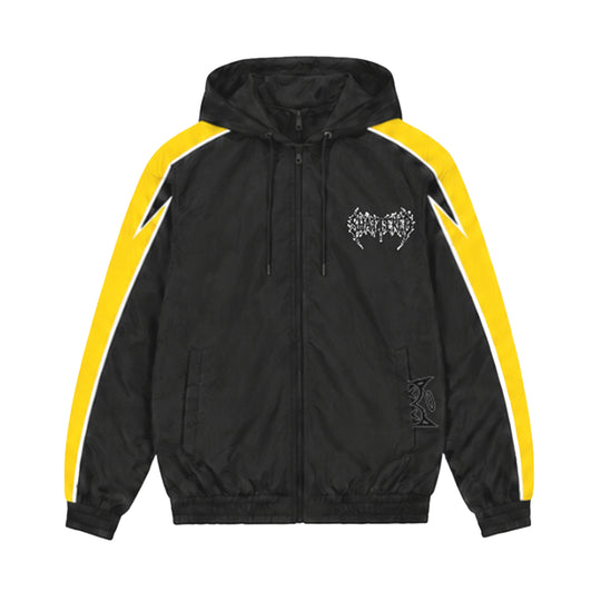 Shattered Hearts Mens Nylon Track Jacket Black/Yellow