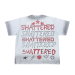 Shattered Hearts Mens Shattered Crew Neck T-Shirt Light Grey