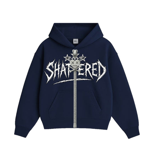 Shattered Hearts Mens Heads Zip Up Hoodie SHSHH25-BLU Blue