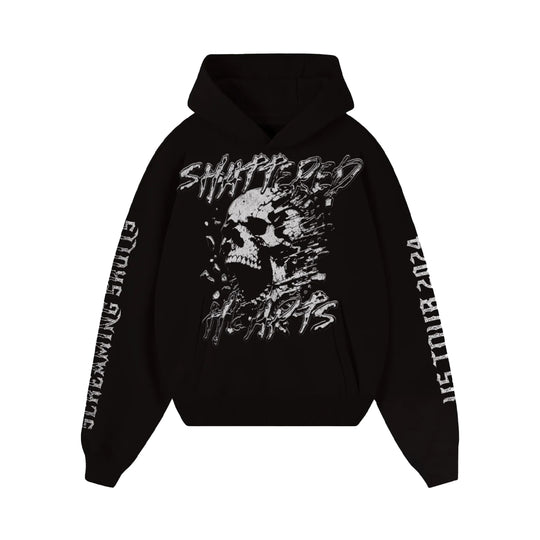 Shattered Hearts Mens US Tour Hoodie Black