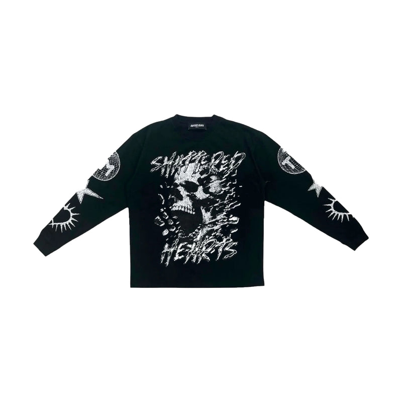 Shattered Hearts Mens US Tour Long Sleeve Shirt Black