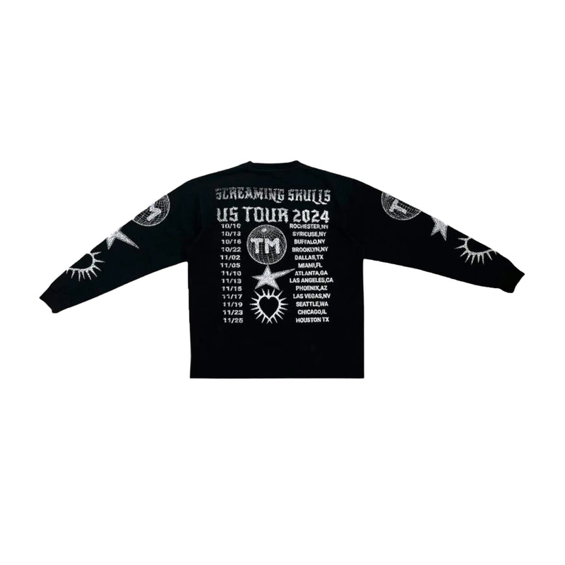 Shattered Hearts Mens US Tour Long Sleeve Shirt Black