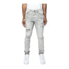 Smoke Rise Mens Lightening Effect Denim Slim Fit Jeans JP23509 Cloud Grey