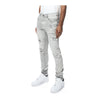 Smoke Rise Mens Lightning Effect Slim Fit Jeans JP23509 Cloud Grey