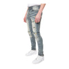 Smoke Rise Mens Rip & Repaired Color Slim Fit Jeans JP23532-921 Chester Blue