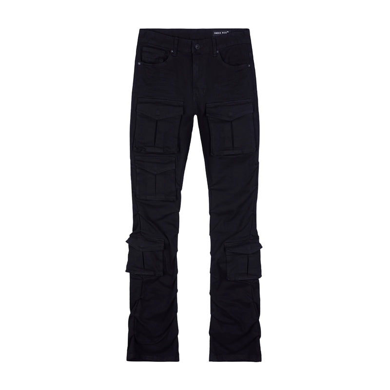 Smoke Rise Mens Utility Twill Stacked Pants JP23539 Jet Black