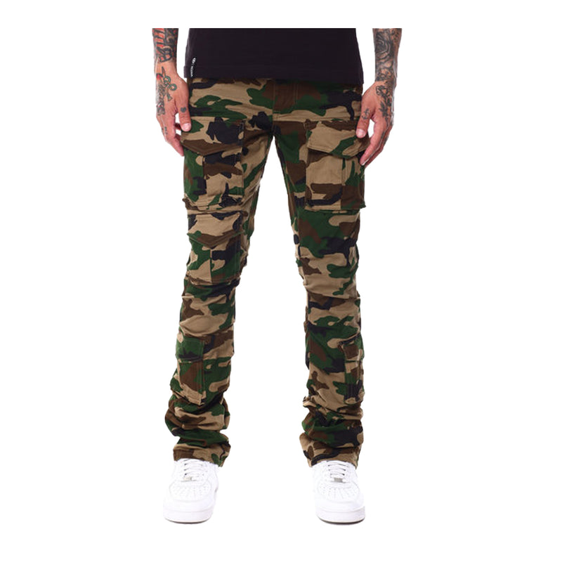 Smoke Rise Mens Utility Twill Stacked Pants JP23539 Wood Camo