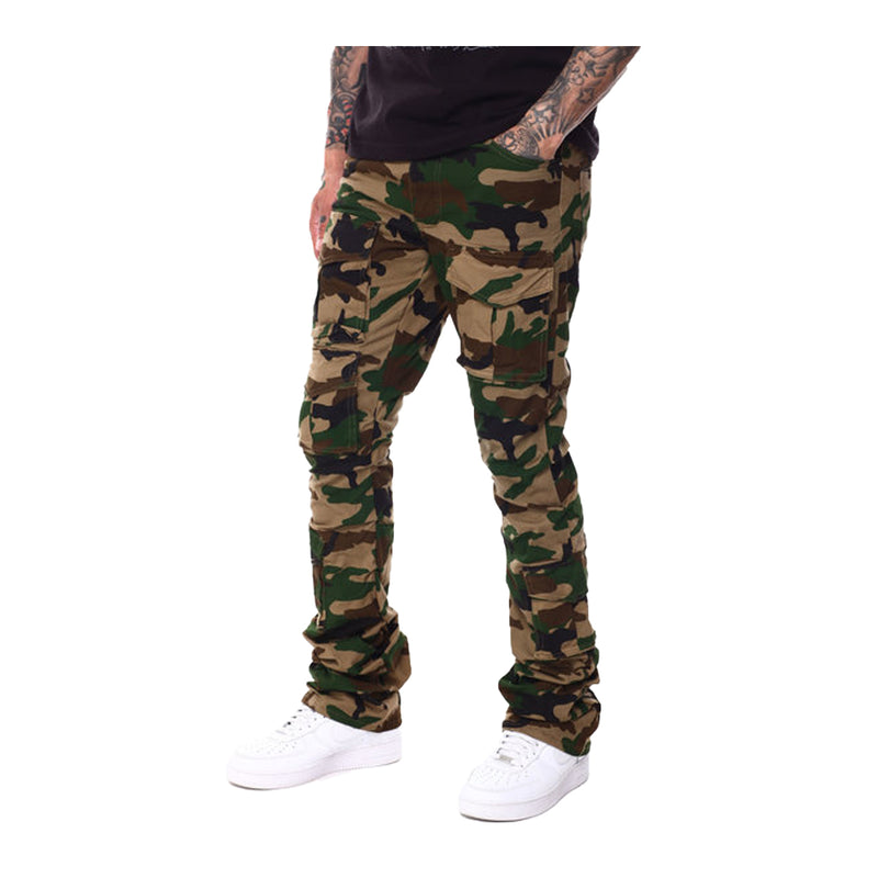 Smoke Rise Mens Utility Twill Stacked Pants JP23539 Wood Camo