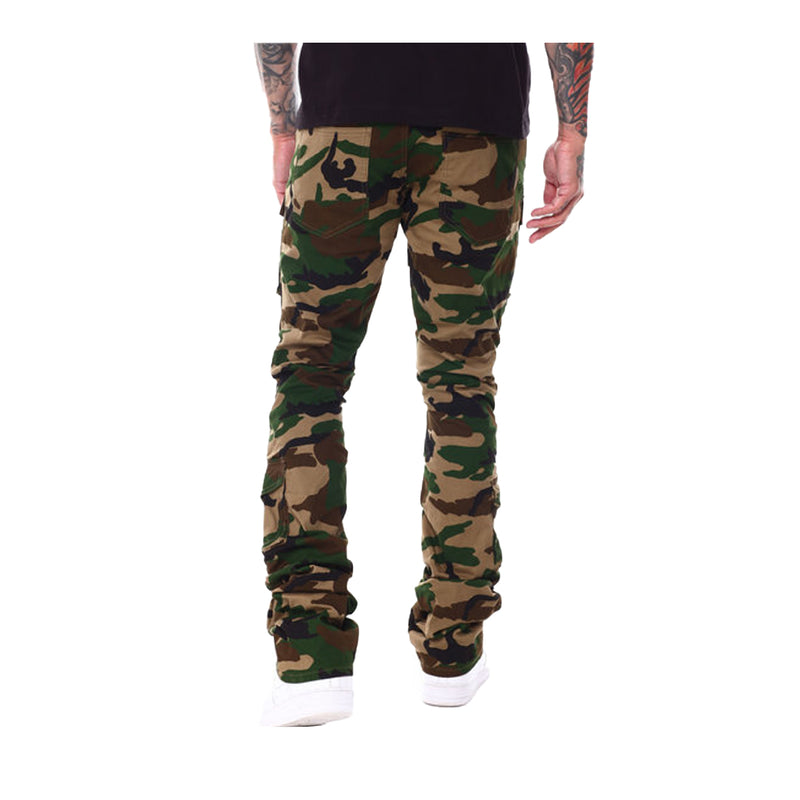 Smoke Rise Mens Utility Twill Stacked Pants JP23539 Wood Camo