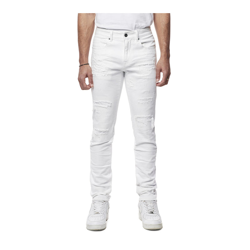 Smoke Rise Mens Vintage Washed Jeans JP23733 White