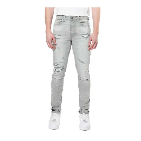 Smoke Rise Mens Vintage Washed Slim Fit Jeans JP24101-W53 Cloud Grey