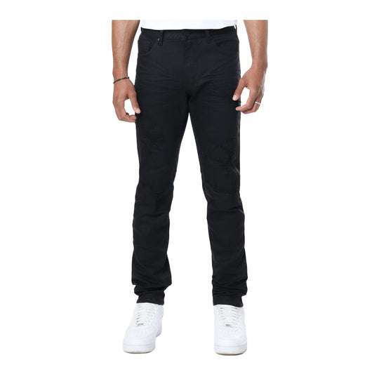 Smoke Rise Mens Vintage Washed Slim Fit Jeans JP24502-280 Jet Black