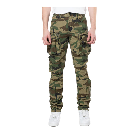 Smoke Rise Mens 5 Pocket Twill Cargo Pants JP24539-NB1 Wood Camo