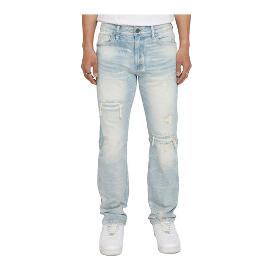 Smoke Rise Mens Heavy Whisker Effect Straight Jeans JP25508-LILBU Lily Blue