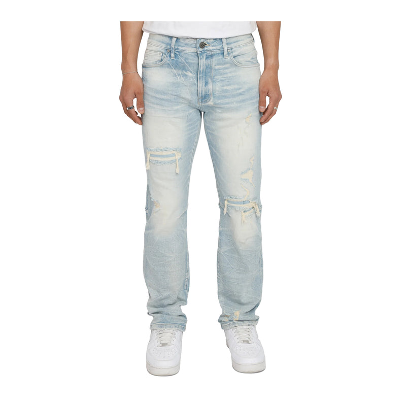 Smoke Rise Mens Heavy Whisker Effect Straight Jeans JP25508-LILBU Lily Blue