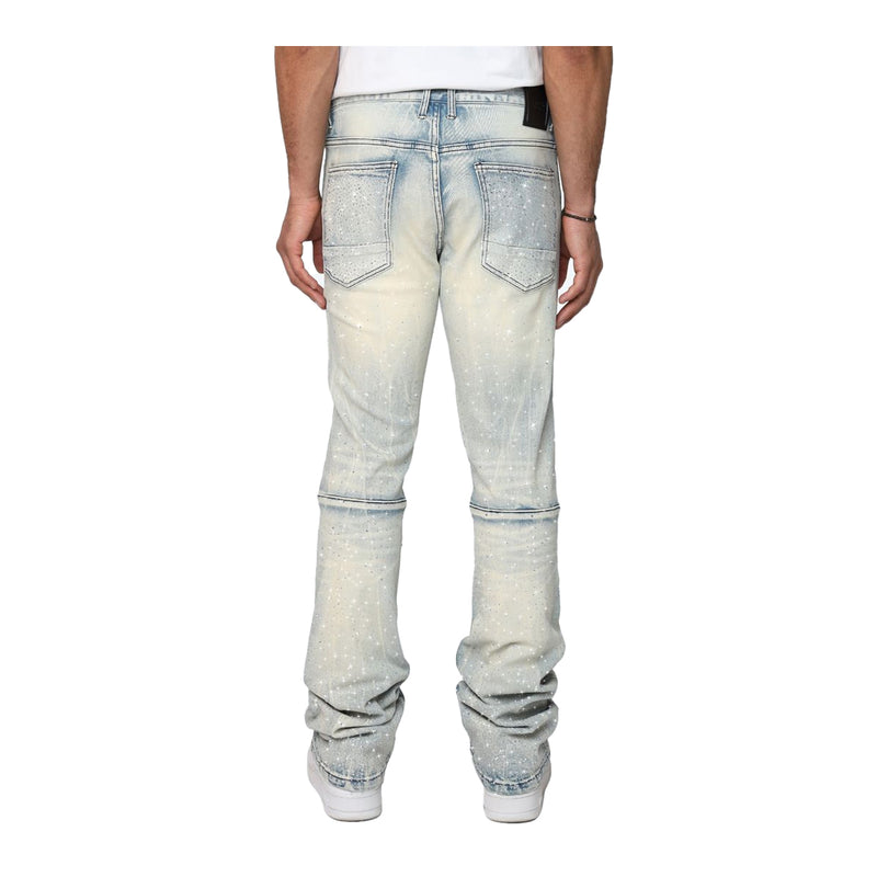 Smoke Rise Mens All Rhinestone Jeans JP25536-Z45 Anges Blue