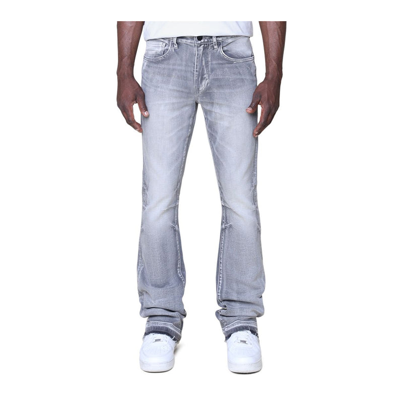 Smoke Rise Mens Vintage Wash Clean Stacked Jeans JP25620-V36 Union Grey