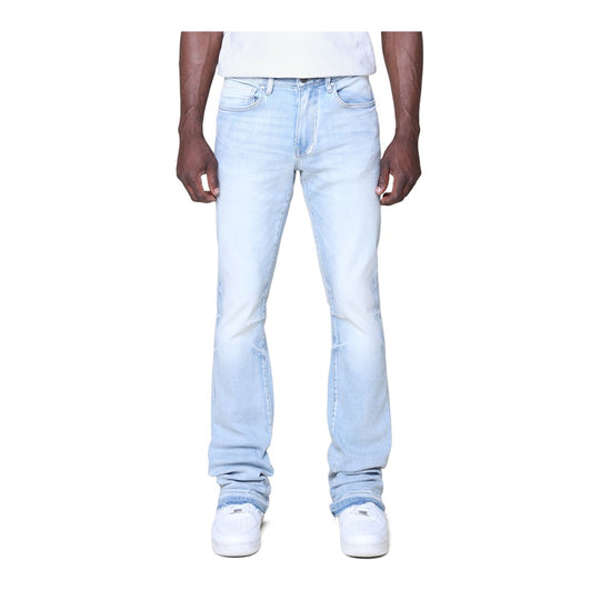 Smoke Rise Mens Vintage Wash Clean Stacked Jeans JP25620-YAL Santorini BL