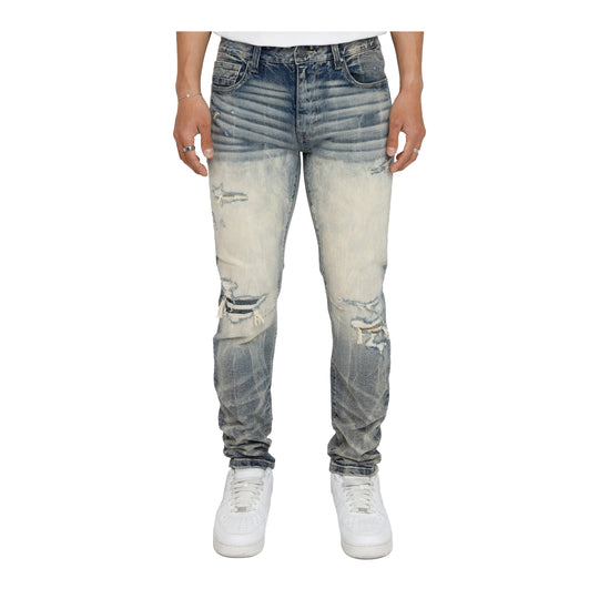 Smoke Rise Mens Vintage Washed Jeans Slim Fit Jeans JP26F203-HEMBL Hemsworth Blue
