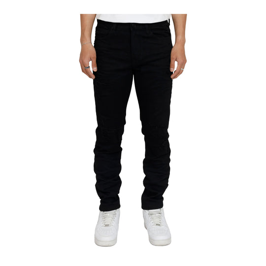 Smoke Rise Mens Vintage Washed Jeans Slim Fit Jeans JP26F203-PITBK Pit Black