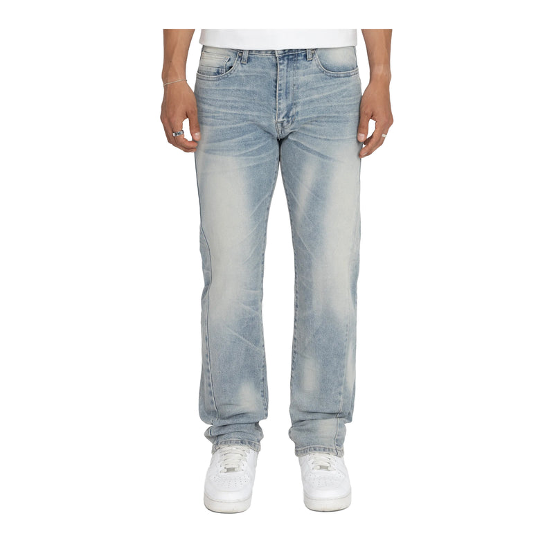 Smoke Rise Mens Essential Vintage Washed Straight Jeans JP26F233-MRCBL Marco Blue